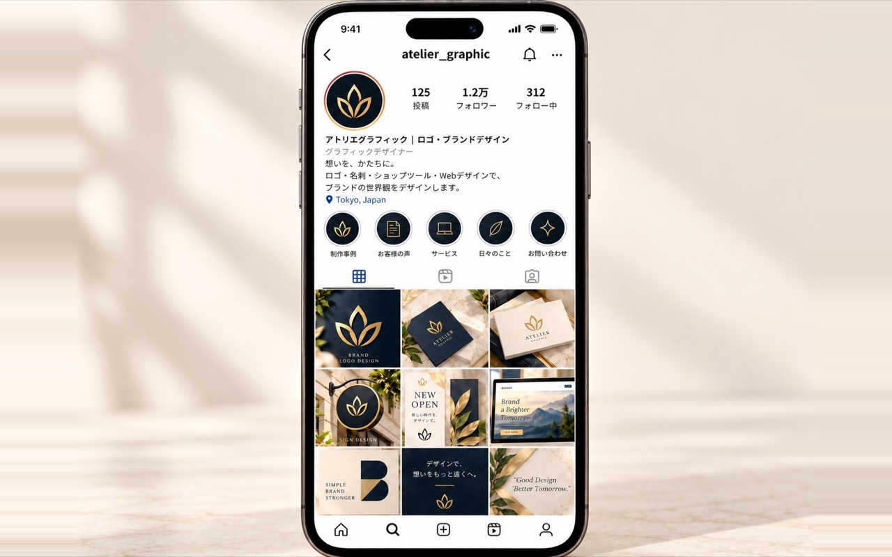 SNSで発信するデザイナーのプロフィール画面